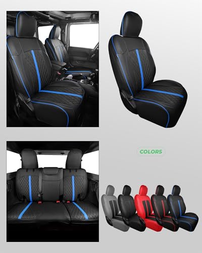 for Jeep Wrangler Leather Custom Car Seat Covers Full Set 4 Door