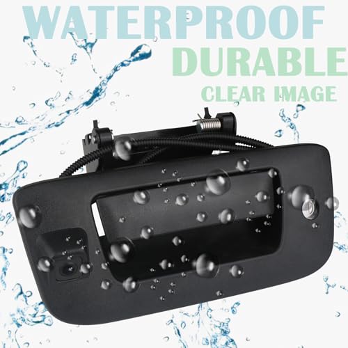 Backup Camera Tailgate Handle Rear View Camera Liftgate Latch Handle with Key Lock Cylinder Black Compatible with 2007