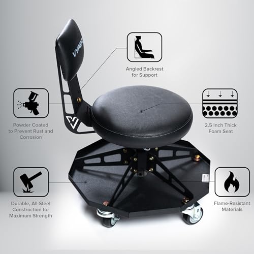 Vyper Robust Steel Sport Shop Chair for Mechanics
