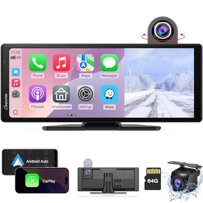 Wireless Carplay & Android Auto with Dash Cam