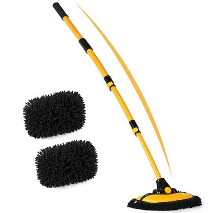 56.7" Car Wash Brush Mop Kit Mitt Sponge with Long Handle Car Cleaning Supplies Kit Tools Car Washing Duster Exterior Scratch Free