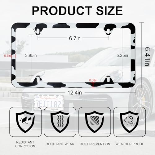 4 Holes Stainless Steel License Plate Frames