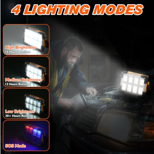 120W Solar Rechargeable 144 LED Work Light