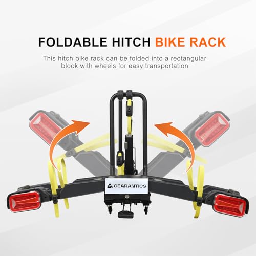2 E Bike Foldable Hitch Mount Bike Rack with Light for 2" Receiver SUV & Trucks (2 Count)