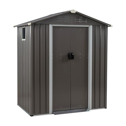 JY QAQA 5x3 FT Metal Outdoor Garden Storage Shed