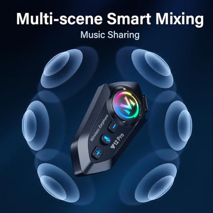 Motorcycle Helmet Bluetooth Headset 2 Way Intercom 550 Yards