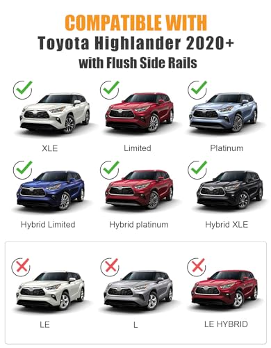260lbs Roof Rack Cross Bars for Toyota Highlander 2020