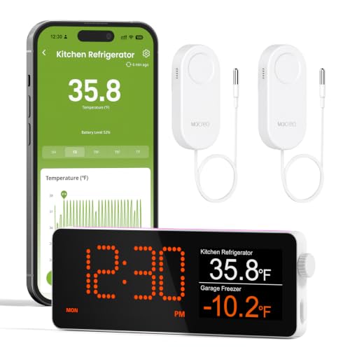 WiFi Freezer Thermometer Alarm with Digital Monitor Hub