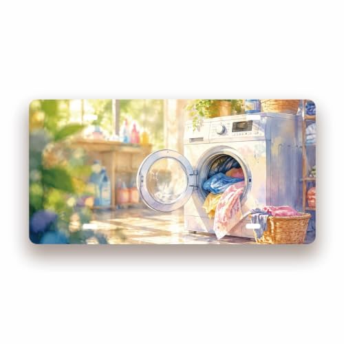 LAUNDRY MACHINE SPACE Metal Tin Sign License Plate Bar Cafe Garage Cave Home Room Wall Bathroom Farmhouse Garden Porch Patio Decor