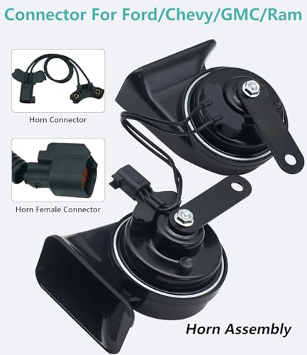 126dB Dual Tone Car Horn Kit with 2 Connector Types