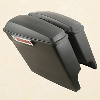 Motorcycle Stretched Saddlebags with Chrome Conversion Brackets Fit For Harley Softail Deluxe Heritage Softail 1984