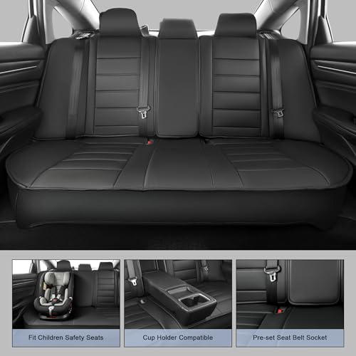 Car Seat Covers Custom Fit for Honda Accord 2023 2024 2025 2026 Full Set Waterproof Faux Leather Full Coverage Car Seat Protector