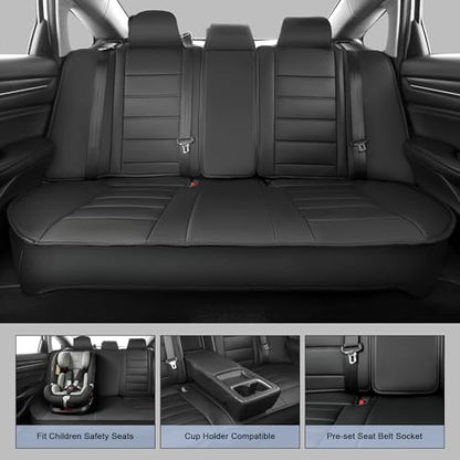 Car Seat Covers Custom Fit for Honda Accord 2023 2024 2025 2026 Full Set Waterproof Faux Leather Full Coverage Car Seat Protector