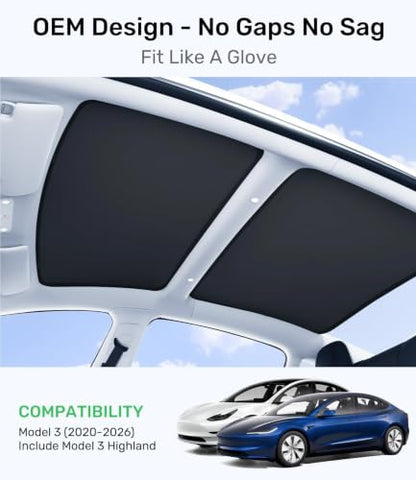 Tesla Model 3 Sunshade Roof for 2020