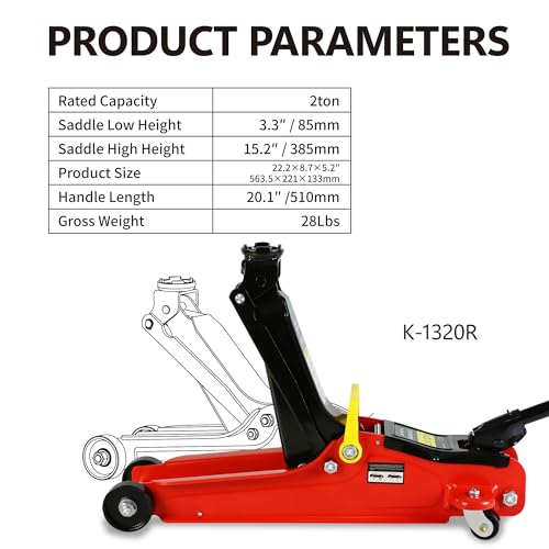 5 Piece Car Truck Floor Jack Service