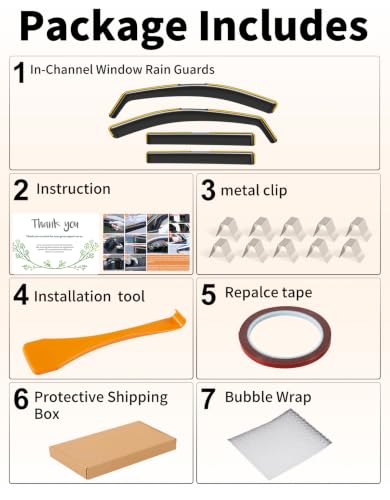 Window Visors Rain Guards for 2025 2026 Chevy Chevrolet Equinox (4 Count)