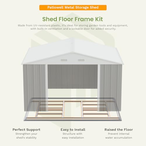 10 x 12 FT Metal Storage Shed for Outdoor with Floor Frame