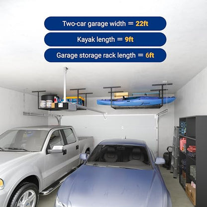 3x6 Overhead Garage Storage Adjustable Ceiling Rack