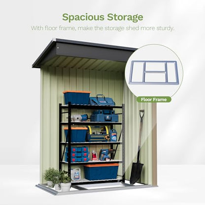 5x3 FT Outdoor Storage Shed with Floor Frame