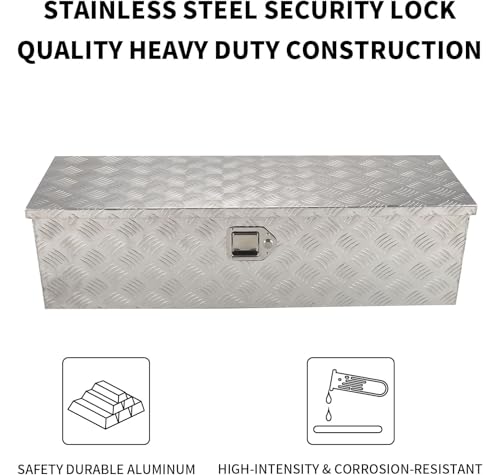 39 Inch Aluminum Tool Box 5 Bar Tread ToolBox for Truck Bed Car Outdoor