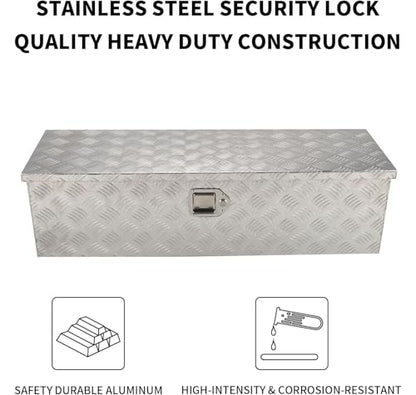 39 Inch Aluminum Tool Box 5 Bar Tread ToolBox for Truck Bed Car Outdoor