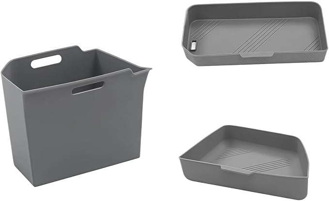 GGCLIMAX Car Organizer Rear Trunk Side Storage Box Compatible with Tesla Model X 2022-2023 Silicone Trunk Organizer Bins Black/Gray 3 Positions: Left Upper/Right/Left Under(3pcs set Grey)