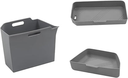 GGCLIMAX Car Organizer Rear Trunk Side Storage Box Compatible with Tesla Model X 2022-2023 Silicone Trunk Organizer Bins Black/Gray 3 Positions: Left Upper/Right/Left Under(3pcs set Grey)