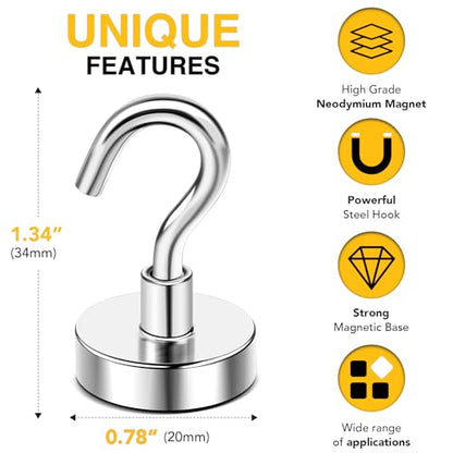 Magnetic Hooks 20pcs 50lbs Cruise Essentials 2026 Magnet Hook (20 Count)