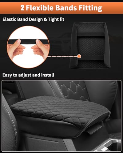 Custom for 2026 2025 Toyota 4Runner Center Console Cover Armrest Cover for 4Runner Accessories 2025 Truck Arm Rest Cushion Pad PU Leather Middle Console Cover Armrest Seat Box Protector