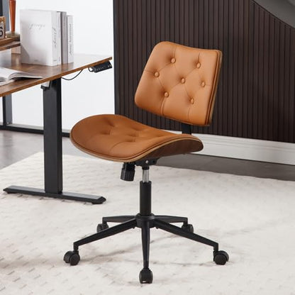 Armless Home Office Chair in Button Style