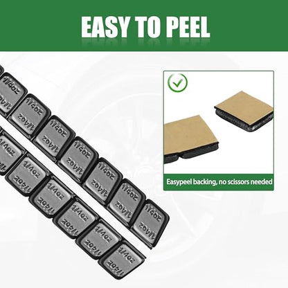 1 4 oz Stick On Wheel Weights 288pcs Easy Peel Black