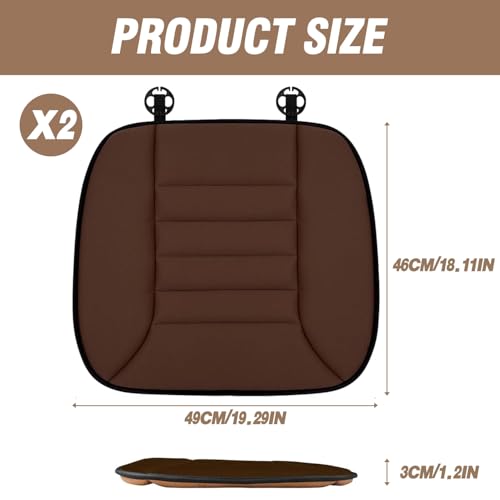2PCS Car Seat Cushion Pad 1.2" Thick Comfort Seat Protector for Car Driver Seat Office Chair Home Use Memory Foam Seat Cushion with Non Slip Bottom
