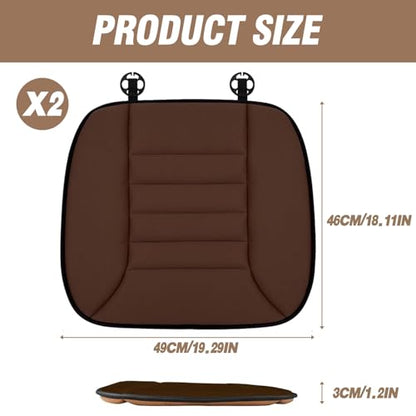 2PCS Car Seat Cushion Pad 1.2" Thick Comfort Seat Protector for Car Driver Seat Office Chair Home Use Memory Foam Seat Cushion with Non Slip Bottom