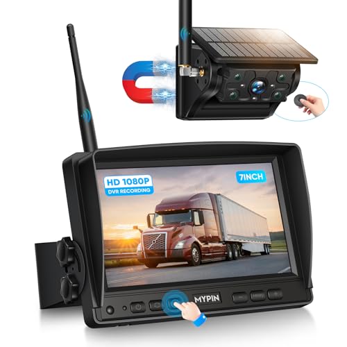 Solar Wireless Magnetic Backup Camera with 7 Inch 1080P Monitor System