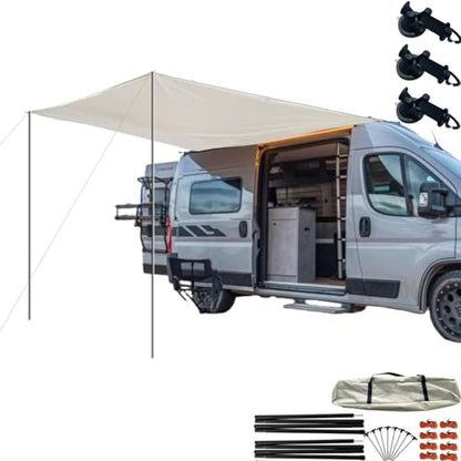 Van Large Car Awning with Suction 13x9.8ft Khaki