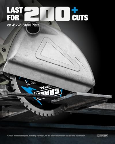 7-1/4 Inch 48 Teeth Steel and Ferrous Metal Cutting Circular Saw Blade, 5/8 Inch Arbor, Thin Kerf, Professional Carbide Tipped Blade for Angle Iron, Threaded Rod, EMT Conduit(C0748MC)
