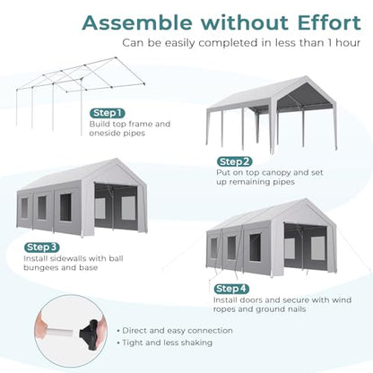 Carport 10x20 ft Heavy Duty