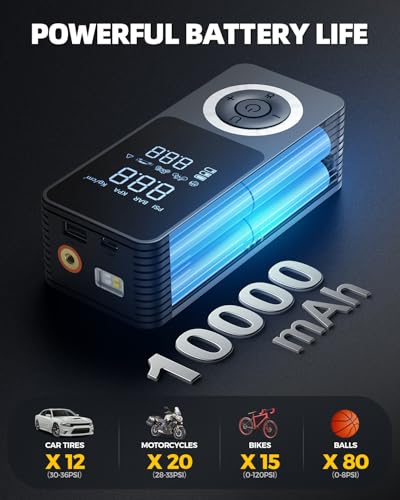 Tire Inflator Portable Air Compressor with Smart Pressure Detection