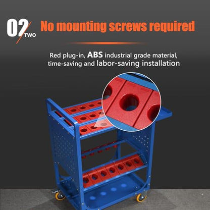 Blue Classic 50 Taper CNC Tool Holder Transfer Cart