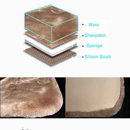 Genuine Sheepskin Car Seat Cover for Fuzzy Soft Fur Wool Cushion