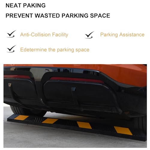 2 Pack 72" Rubber Parking Curbs with Bolts
