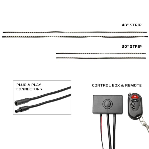 4pc Blue Slimline LED Car Flexible Underglow Lighting Kit (4 Count)