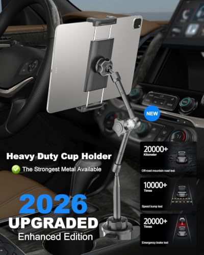 Heavy Duty Metal Cup Holder Tablet Car Mount