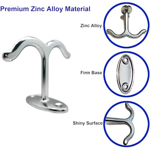 10 Pcs Zinc Alloy Ceiling Double Hook Cabinet Wardrobe Coat Towel Hat Hook Hooks Under Cabinet Shelf (10 Count)