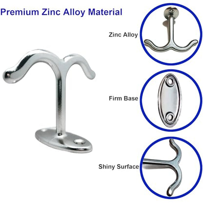 10 Pcs Zinc Alloy Ceiling Double Hook Cabinet Wardrobe Coat Towel Hat Hook Hooks Under Cabinet Shelf (10 Count)
