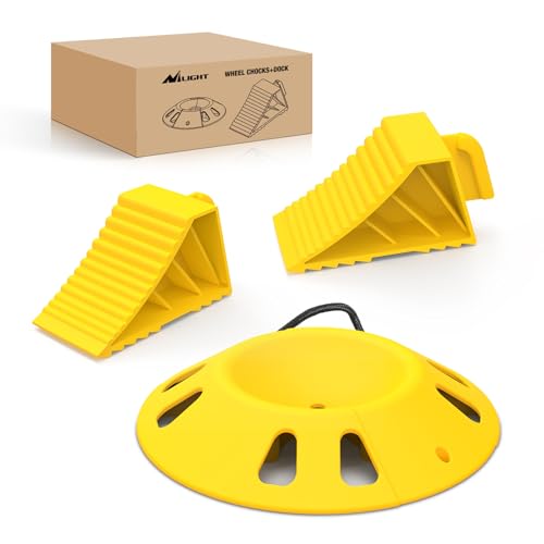 Trailer Tongue Jack Wheel Chocks and Dock Kit (3 Count)