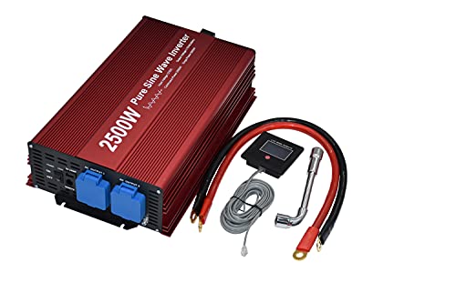 2500W Pure Sine Wave Inverter 12V to 120V AC with 2 AC outlets