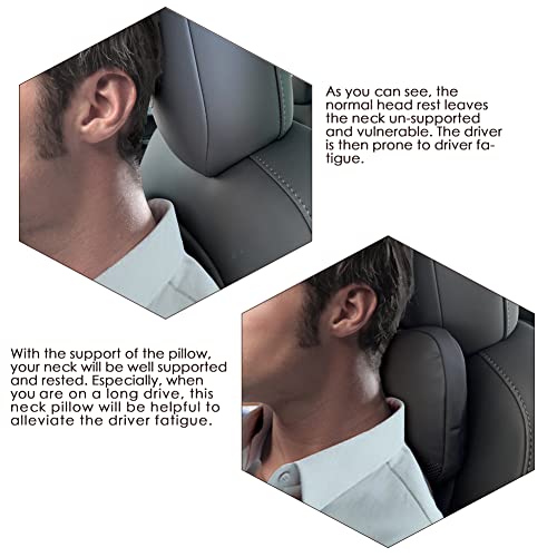 TESBEAUTY Nappa Leather Seat Headrest Pillow 2 Packs for Tesla Neck Pillow Uniquely Designed for Tesla Model X (2 Count)