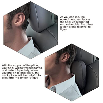 TESBEAUTY Nappa Leather Seat Headrest Pillow 2 Packs for Tesla Neck Pillow Uniquely Designed for Tesla Model X (2 Count)