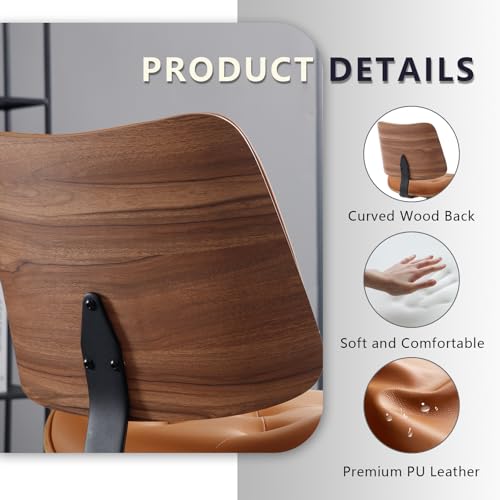 Armless Home Office Chair in Button Style